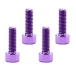 4Pcs Aluminum Alloy Bike Water Bottle Cage Bolts Holder Socket Screws Purple| Sports Equipment | Outdoor Sports Gear | Exercise Gear - Image 6