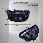 F Gear Trail Marpat Navy Camo Waist Pouch | 1 Compartment & 3 Pockets | Rugged Outdoor Waist Bag | Lightweight Water-Resistant Stylish & Comfortable Fanny Pack, Travel, Hiking & Cycling Pouch - Image 3