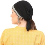 Premium Hijab Cap for Women | Elegant Silverv Gold Work Underscarf | Soft Stretchable Cotton Inner Cap for Hijab | Stylish Muslim Headwear for Daily - Image 5