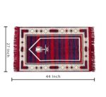 PRISCILLA Cotton Musallah Janamaz Mat 4 x 2 Feet - Islamic Prayer Mat for Muslims - Soft Meditation/Asan/Multipurpose Rug Travel Namaz Mat for Men & Women, 27 x 44 Inches, (Design 6) - Image 3