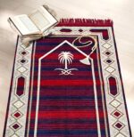 PRISCILLA Cotton Musallah Janamaz Mat 4 x 2 Feet - Islamic Prayer Mat for Muslims - Soft Meditation/Asan/Multipurpose Rug Travel Namaz Mat for Men & Women, 27 x 44 Inches, (Design 6) - Image 4