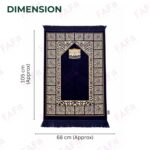 FAF Premium Indo-Turkish Soft Velvet Janamaz Prayer Mat for Men & Women | Lightweight Foldable Muslim Prayer Rug | Anti-Slip Janemaaz for Namaz, Hajj & Umrah | Portable Islamic Mussalla (Navy Blue) - Image 3