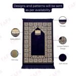 FAF Premium Indo-Turkish Soft Velvet Janamaz Prayer Mat for Men & Women | Lightweight Foldable Muslim Prayer Rug | Anti-Slip Janemaaz for Namaz, Hajj & Umrah | Portable Islamic Mussalla (Navy Blue) - Image 4