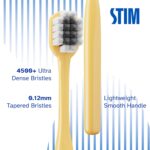 STIM Plus Toothbrush | 4,500+ Ultra-Soft Bristles | Tapered Tips for Sensitive Teeth | Gentle on Gums & Enamel | Adults | Mixed Colors | Toothbrush + Interdental Brush (Pack of 2) - Image 4