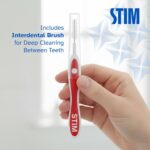 STIM Plus Toothbrush | 4,500+ Ultra-Soft Bristles | Tapered Tips for Sensitive Teeth | Gentle on Gums & Enamel | Adults | Mixed Colors | Toothbrush + Interdental Brush (Pack of 2) - Image 6