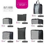 FATMUG Polyester Packing Cubes Travel Bag Organiser Set of 7(L, M, S, Slim, Shoe Pouch, Laundry Bag & Pouch, Black ) - Image 3