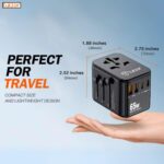 Tukzer 65W Universal Travel Adapter, GaN Fast Charging Adapter with 2 Type C & 1 USB Ports, Universal Plug Socket, All in One International Travel Adapter for Laptop/MacBook & Mobile Charging- Black - Image 7