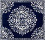 AAZEEM Velvet Square Prayer Mat | Meditation Carpet Mat | Blue, 60 cm x 60 cm - Image 3