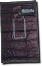 Classic Velvet Muslim Prayer Mat – Full Travel, Pocket Friendly with Zipper Pouch (Multi Colour) (Pack of 1) - Image 3