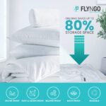 FLYNGO Polypropylene Reusable Ziplock Vacuum Storage Space Saver Bags For Clothes With Travel Hand Pump-Pack Of 5,White - Image 3