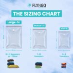FLYNGO Polypropylene Reusable Ziplock Vacuum Storage Space Saver Bags For Clothes With Travel Hand Pump-Pack Of 5,White - Image 4