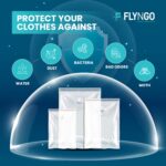 FLYNGO Polypropylene Reusable Ziplock Vacuum Storage Space Saver Bags For Clothes With Travel Hand Pump-Pack Of 5,White - Image 6