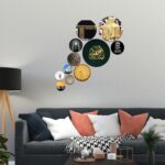 Artvibes Kaaba Sharif & Islamic Quotes Round Shape MDF Wooden Wall Decor Items | Spiritual Decor Items | Islamic Decoration | Wall Poster| Stylish Modern Decor Item | Gift Items (WPS_122N), Set of 11 - Image 3