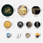 Artvibes Kaaba Sharif & Islamic Quotes Round Shape MDF Wooden Wall Decor Items | Spiritual Decor Items | Islamic Decoration | Wall Poster| Stylish Modern Decor Item | Gift Items (WPS_122N), Set of 11 - Image 6