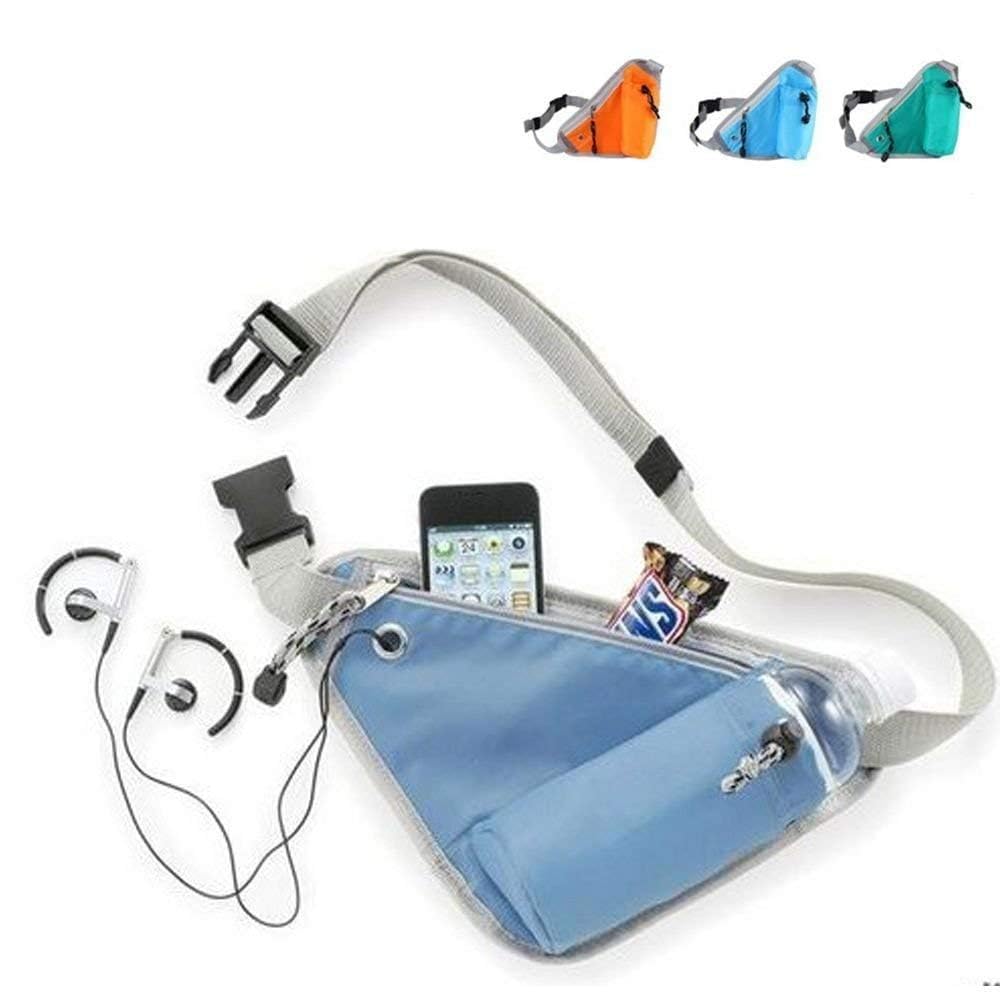 Sports Triangle Waist Bag with Water Bottle Holder, Lightweight Running Belt Fanny Pack with Zipper Storage Pouch & Reflective Strip for Walking, Cycling, Travel & Outdoor Use (Multicolor) - Image 5