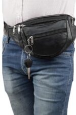 Weinbux Men's and Women's Ahram/EHRAM/Ihram Belt | Leather Waist Bag | Elegant Style Document Money Phone Belt | Adjustable Strap | Black | Free Size - Image 4