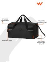 Wildcraft Dark Edition 40 L Large Duffle Bag for Men & Women | Multiple Pockets, Adjustable Straps | Travel & Sports Bag | Dark Black - Image 4