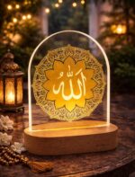 Day Dream Allah 3D LED Table Lamp with Light | Decorative Item for Home & Office | Islamic Home Decor Indoor Lighting - Image 4