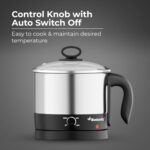 Butterfly Matchless Stainless Steel Multi Kettle 1.2 Litre | With Egg Rack, SS Stand | 600 Watts | For Hot Water, Tea, Coffee, Noodles, Egg Boiling, Soup | Dry Boil Protection | Silver - Image 4