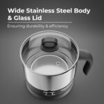 Butterfly Matchless Stainless Steel Multi Kettle 1.2 Litre | With Egg Rack, SS Stand | 600 Watts | For Hot Water, Tea, Coffee, Noodles, Egg Boiling, Soup | Dry Boil Protection | Silver - Image 6