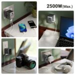 Zebronics 2500W All-in-One Travel Adapter, Upto 10A, USB-A, 3xType-C, Type-C PD 3.0, Universal Socket, Swappable Pins for EU|KR|UK|US|JP|AUS|CN, for Mobile, Tablet, & Laptop (Travmate 650) - Image 3