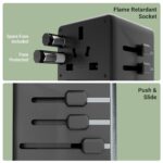 Zebronics 2500W All-in-One Travel Adapter, Upto 10A, USB-A, 3xType-C, Type-C PD 3.0, Universal Socket, Swappable Pins for EU|KR|UK|US|JP|AUS|CN, for Mobile, Tablet, & Laptop (Travmate 650) - Image 6