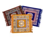 Weavers Villa Set of Prayer Mat/Aasan/Puja Mat/Meditation Mat/Multipurpose Velvet Rug Mats [Size: 2ft X 2ft] (Pack of 3) - Image 3