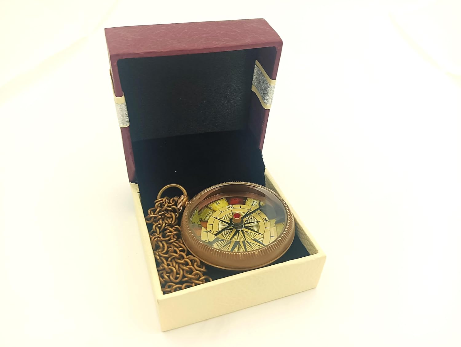 Decor&More Vintage Brass Compass with Biblical Quote, Proverbs 3:5-6 Engraved, Double-Sided Pendant with Chain - Image 4