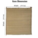 Pooja Mat For Sitting Made By Kusha Grass,Madurkathi Aasana 19X19 Inches Square Shape & Holy Alternative To Velvet Puja Aasan (2),Natural - Image 4