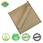 Pooja Mat For Sitting Made By Kusha Grass,Madurkathi Aasana 19X19 Inches Square Shape & Holy Alternative To Velvet Puja Aasan (2),Natural - Image 5