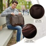 Storite Laptop Messenger Bag for Men & Women – Water-Resistant Office Shoulder Bag with Multiple Pockets, Adjustable Strap & Leatherette Detailing (26 x 7.5 x 34 cm) - Image 4