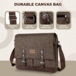 Storite Laptop Messenger Bag for Men & Women – Water-Resistant Office Shoulder Bag with Multiple Pockets, Adjustable Strap & Leatherette Detailing (26 x 7.5 x 34 cm) - Image 5