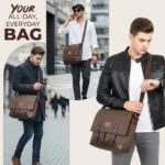 Storite Laptop Messenger Bag for Men & Women – Water-Resistant Office Shoulder Bag with Multiple Pockets, Adjustable Strap & Leatherette Detailing (26 x 7.5 x 34 cm) - Image 8