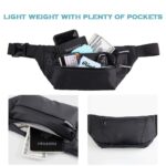 Large Waist Bag for Men Women with Adjustable Strap, Water Resistant (Pure Black) - Image 3