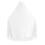Women's Islamic Prayer Khimar, Black Namaz Scarf with Lace Detail, Full Coverage Hijab - Image 3