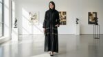 Women's Black Abaya with Gold Embellishments, Long Sleeve, Polyester, Floor Length, Hooded Islamic Modest Wear - Image 6
