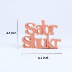 Nukkad Tale Peach Sabr Shukr Table Decor Showpiece | Inspirational Home Decoration | Desk & Shelf Accent Gift | 6.5 x 4.6 Inch - Image 3
