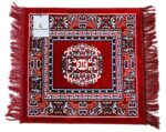 Kuber Industries 2 Pieces Velvet Prayer Mat/Aasan/Pooja Mat/Meditation Mat/Multipurpose Velvet Rug Mat 2 Ft X 2 Ft (Gold & Maroon) CTKTC33952 - Image 6