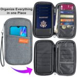 Storite Nylon Travel Family Passport Holder Wallet Organizer for Credit Debit Card Boarding Pass with Removable Hand Strap for Men and Women(Grey) - Image 5