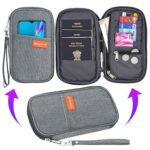 Storite Nylon Travel Family Passport Holder Wallet Organizer for Credit Debit Card Boarding Pass with Removable Hand Strap for Men and Women(Grey) - Image 6
