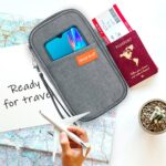 Storite Nylon Travel Family Passport Holder Wallet Organizer for Credit Debit Card Boarding Pass with Removable Hand Strap for Men and Women(Grey) - Image 7