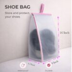 Lify Waterproof Shoe Bag for Travel – Opaque Travel Shoe Organizer with Zipper & Handle, Durable Portable Shoe Cover Storage Pouch, Suitcase Packing Organizer (Black- 6 Piece) - Image 3
