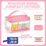 OCEANEVO Small Transparent Medicine Pouch for Travel with Luggage Tag, Versatile Medicine Organizer Pouch for Daily Home or Travel Use with Handle - 23 x 15 x 12 Cm - Model 1 - Pink - Image 3