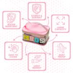 OCEANEVO Small Transparent Medicine Pouch for Travel with Luggage Tag, Versatile Medicine Organizer Pouch for Daily Home or Travel Use with Handle - 23 x 15 x 12 Cm - Model 1 - Pink - Image 5