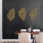 Maryam Islamic Art - Set of 3 Metal Ayatul Kursi, Surah An-Nâs and Surah Al-Falaq Islamic Wall Art (Leaf Pattern), Arabic Calligraphy, Modern Islam Decorations, Eid Gifts, Unique Islamic Gift (Gold, Medium: 39 x 69 cm (Total 151 x 69cm), Metal) - Image 5