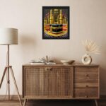 Makkah Kaaba Photo Frame 8x10 Inch | Golden Mecca Islamic Wall Art | Elegant Black Frame with Vibrant 3D Masjid al-Haram Illustration | Muslim Home Decor Gift-SRM-71 - Image 4