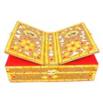 Wooden Holy Books Storage Box with Foldable Book reading Stand Rehal, White Namaz Topi, Tasbih Mala, Small Pearl Dibbi and Quran Book (in Arabic) - Image 6