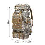 NFI essentials Hiking Bag, Military Print Travel Shoulder Backpack, Rucksack Duffle Bag with Shoe Compartment & Wet Clothes for Gym, Duffel Bag for Travelling, Camping & Trekking (Beige) - Image 5