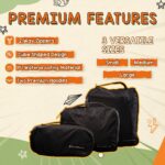 TRAVEL LIKES ME Travel Organizer - Set of 3 Utility Bags for Essentials, Packing Cubes, Pouches for Travel Accessories, Clothes & Garment Storage (Black & White) (Arctic White) - Image 5
