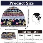 PALAY® Hijab Caps for Women, Floral Print Chemo Cap Slouchy Beanie Cap for Women, Fashion Skull Dwarf Hats Head Scarf for Women, Soft Stretch Running Head Scarves for Teen Girls - All Season Use - Image 3